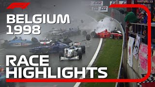 1998 Belgian Grand Prix Race Highlights  DHL F1 Classics [upl. by Brockie]