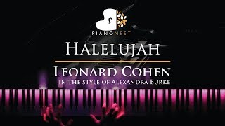 Halelujah  Leonard Cohen in the style of Alexandra Burke  Piano Karaoke Instrumental with Lyrics [upl. by Jen674]