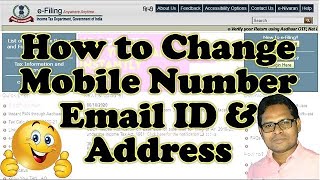 How to Change Mobile Number  Email ID and Address in Income Tax Return Website by The Accounts [upl. by Amoreta]