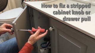 Dad Fixes Stripped Cabinet Knob or Drawer Pull [upl. by Komsa]