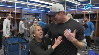 Lions vs Vikings Locker room celebration [upl. by Nnaeilsel414]