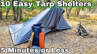 10 Easy Tarp Shelters for Survival [upl. by Nitsreik9]