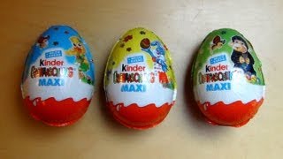 3 Kinder Surprise Maxi Eggs Unboxing Easter Edition [upl. by Ely209]