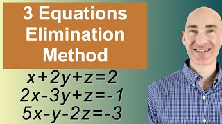 Solving Systems of 3 Equations Elimination [upl. by Anelat]