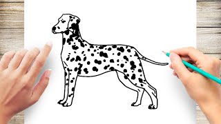 How to Draw A Dalmatian [upl. by Edny624]