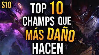 TOP 10 Campeones con MÁS DAÑO de LEAGUE of LEGENDS  Guía LOL S10 [upl. by Namsaj7]