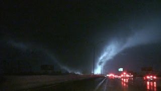 Massive tornado roars across highway [upl. by Emmuela625]