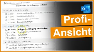 ✔ Outlook Aufgabenliste Ansichtseinstellungen für Fortgeschrittene [upl. by Aneerb]