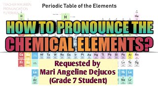 HOW TO PRONOUNCE THE 118 ELEMENTS IN PERIODIC TABLE  Teacher Maureen [upl. by Mouldon]