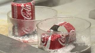 Coke Cans in Acid and Base  Periodic Table of Videos [upl. by Melquist]