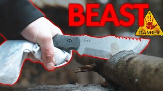 Worlds Most Hyped Knife Almost Injured us  Tops Tom Brown Tracker [upl. by Sedda]