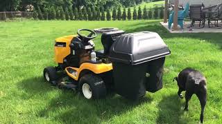 MTDCub Cadet bagger review on XT1 tractor [upl. by Irrot]