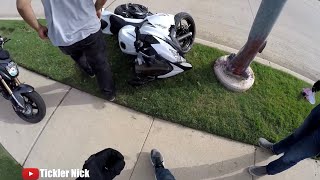 Ninja 400 gets TOTALED right off the lot Motorcycle Crash [upl. by Netsrak]