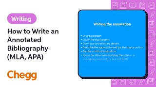 How to Write an Annotated Bibliography MLA APA  Chegg [upl. by Stout]