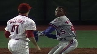 Pedro Martinez gets plunked and charges the mound [upl. by Ailuy]