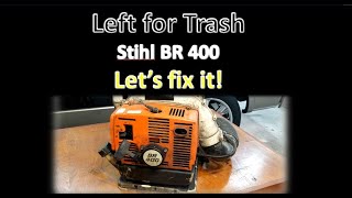 Fixing a Stihl BR 400 Backpack Blower Faulty Carburetor Spark Arrestor Air Filter [upl. by Leckie]