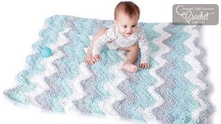 Easy Soft Crochet Chevron Baby Blanket [upl. by Menken]