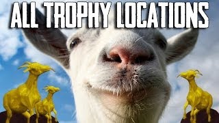 Goat Simulator ALL TROPHY LOCATIONS GUIDE [upl. by Yenruogis]