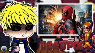 S class react to Deadpool as New hero  One Punch Man  gacha life club [upl. by Ahsitram]