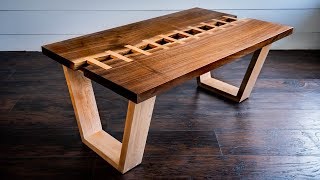 Live Edge River quotZipperquot Table A Woodworking HowTo [upl. by Nueormahc]