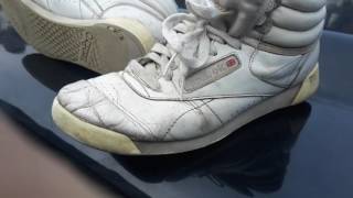 Friends well worn reebok freestyle hi tops soon to be destroyed [upl. by Lambart]