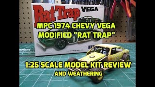 MPC 1974 Chevy Vega Rat Trap 125 Scale Model Kit Build Review MPC905 [upl. by Ahtnahc794]