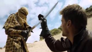 Game of Thrones 5x04  Bronn and Jaime fight scene [upl. by Aynotal]