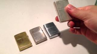 【インプレ】Zippo 真鍮、メッキ、スターリングシルバー音比較 [upl. by Neiv]