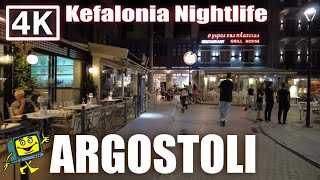 Argostoli  Kefalonia  Greece  Nightlife Walk 4K [upl. by Aenet]