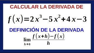 Derivada por definición Función Cúbica Ejemplo 3 [upl. by Edwine]