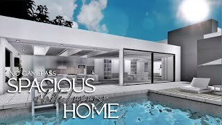 Bloxburg No Gamepass  Spacious White Luxury Home  Family Modern Mansion Speebuild [upl. by Sunil766]