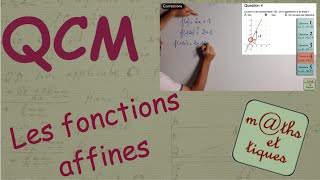 QCM  Les fonctions affines  Seconde [upl. by Nerek]