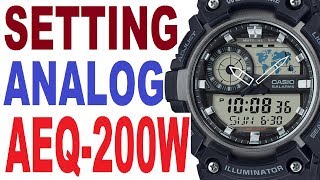 How to set analog time Casio AEQ200W manual 5472 [upl. by Roxane]