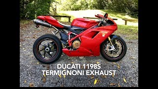 Ducati 1198s Termignoni Exhaust Sound Walkaround  Full Race System [upl. by Patnode777]