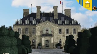 Bloxburg speedbuild Historic French Chateau  Collab with thunzart  Part two [upl. by Yekciv954]