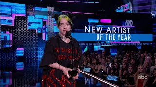 Billie Eilish Wins New Artist of the Year at the 2019 AMAs  The American Music Awards [upl. by Coryden]