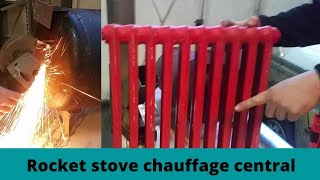 rocket stove chauffage central chauffe eau [upl. by Annawt]