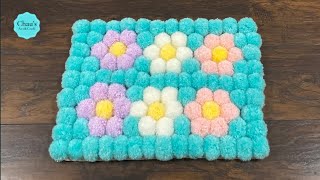 DIY Pom Pom Rug  Beautiful Handmade  DIY Home Decor [upl. by Dranoel]