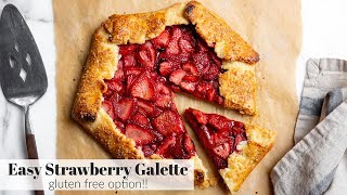 Easy DELICIOUS Strawberry Galette Recipe Gluten Free Option [upl. by Shay547]