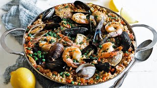 Spanish Paella Recipe with Seafood [upl. by Elvera559]