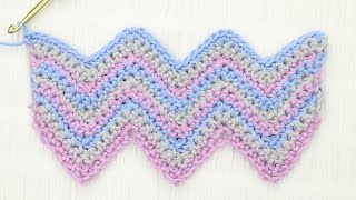 Simple Chevron Crochet Stitch Tutorial [upl. by Eiznek]