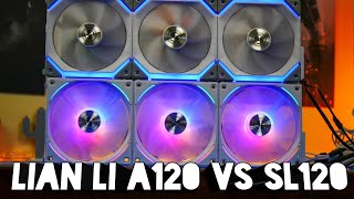 LIAN LI AL120 vs SL120 Unifans  Which One is the Best Daisy Chain RGB PC Fan [upl. by Ahouh]