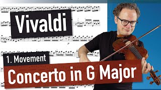 Vivaldi Concerto in G Major Op 3 No 3 1 Movement  Violin Sheet Music  Piano Accompaniment [upl. by Hsoj]