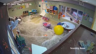 Video shows the moment a Wentzville day care flooded during storms [upl. by Onirefes260]