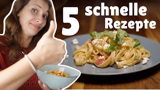 5 schnelle Rezepte in unter 10 Minuten  vegetarisch und abwechslungsreich [upl. by Ilysa]