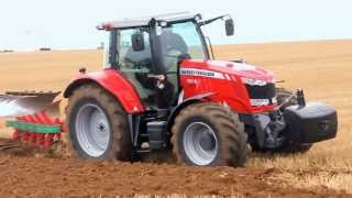 Massey Ferguson 7616 Ploughing [upl. by Malva]