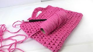 Handtasche häkeln  Häkelanleitung Tasche deutsch  crochet bag tutorial  pink [upl. by Noe604]