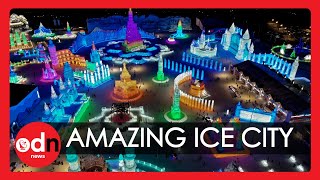 Harbin Festival Spectacular Drone Footage of China’s ‘Ice City’ [upl. by Khajeh]