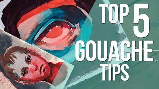 My Top 5 Gouache Tips  Goauche for Beginners ♥ [upl. by Aiykan152]