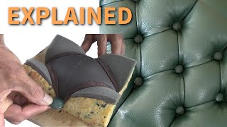 How to diamond button tufting is shaped EXPLAINED part 1 Capitoné in leather for beginners [upl. by Maer]